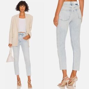 NEW RE/DONE 90s High Rise Straight Leg Jeans Light Wash Ankle Crop 28